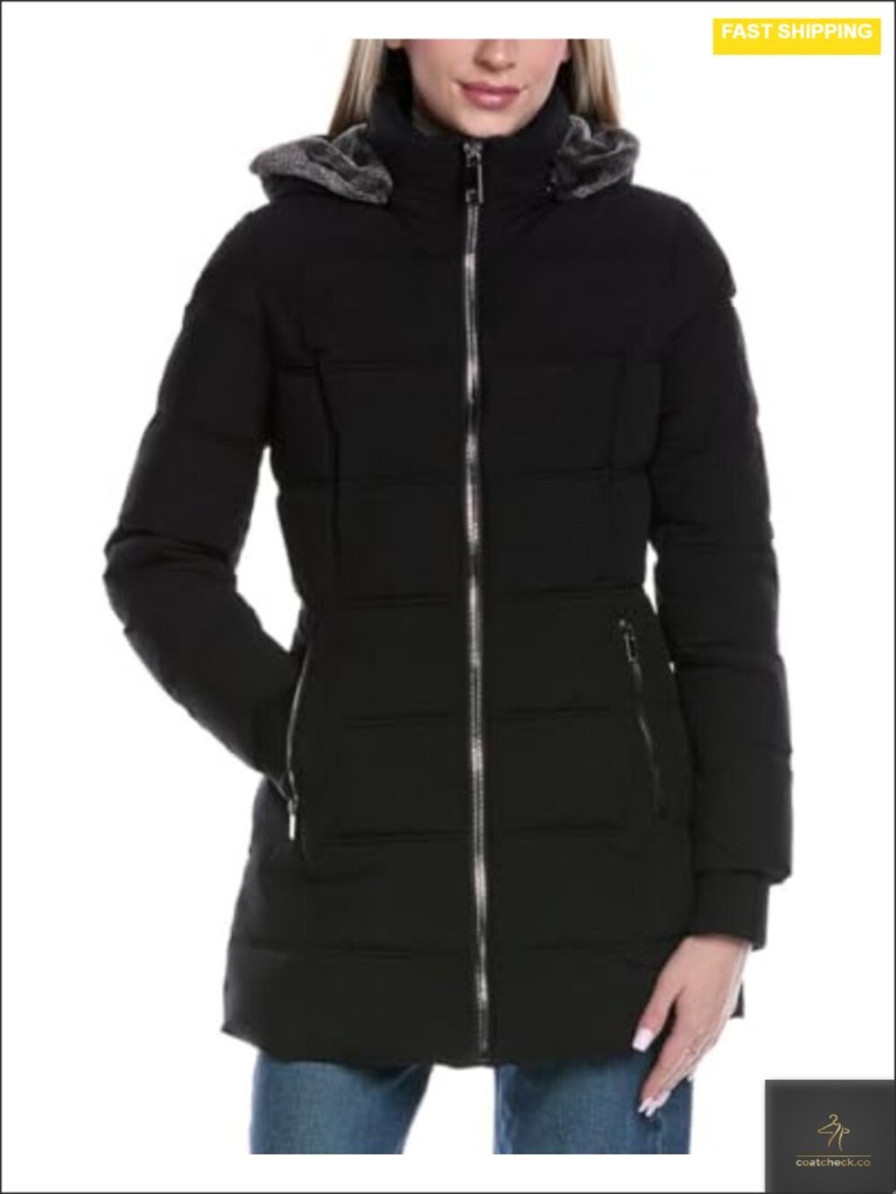 Nautica Women's Stretch Puffer Jacket Faux Fur Hood Winter Coat